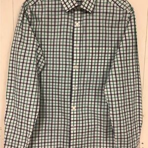 UNTUCKit Men's Green and Blue Plaid Shirt